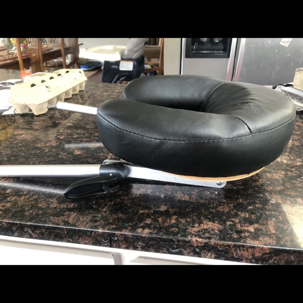 Adjustable Black Leather Neck/Headrest Cushion for massage therapy